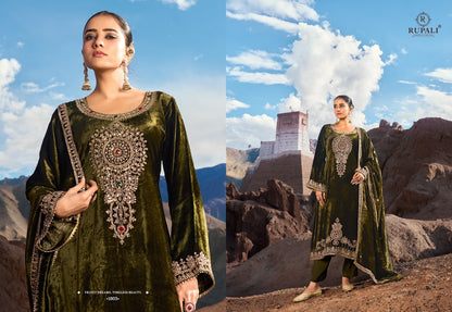 Naveli Rupali Viscose Velvet Suits Exporter India