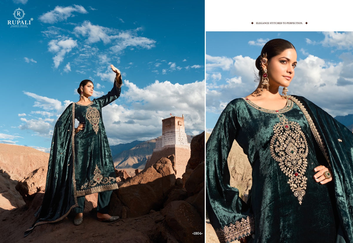 Naveli Rupali Viscose Velvet Suits Exporter India