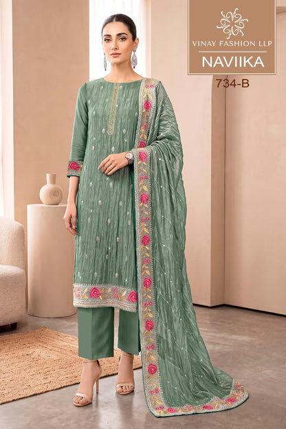 Naviika Vinay Fashion Llp Beads Work Pant Style Suits Manufacturer