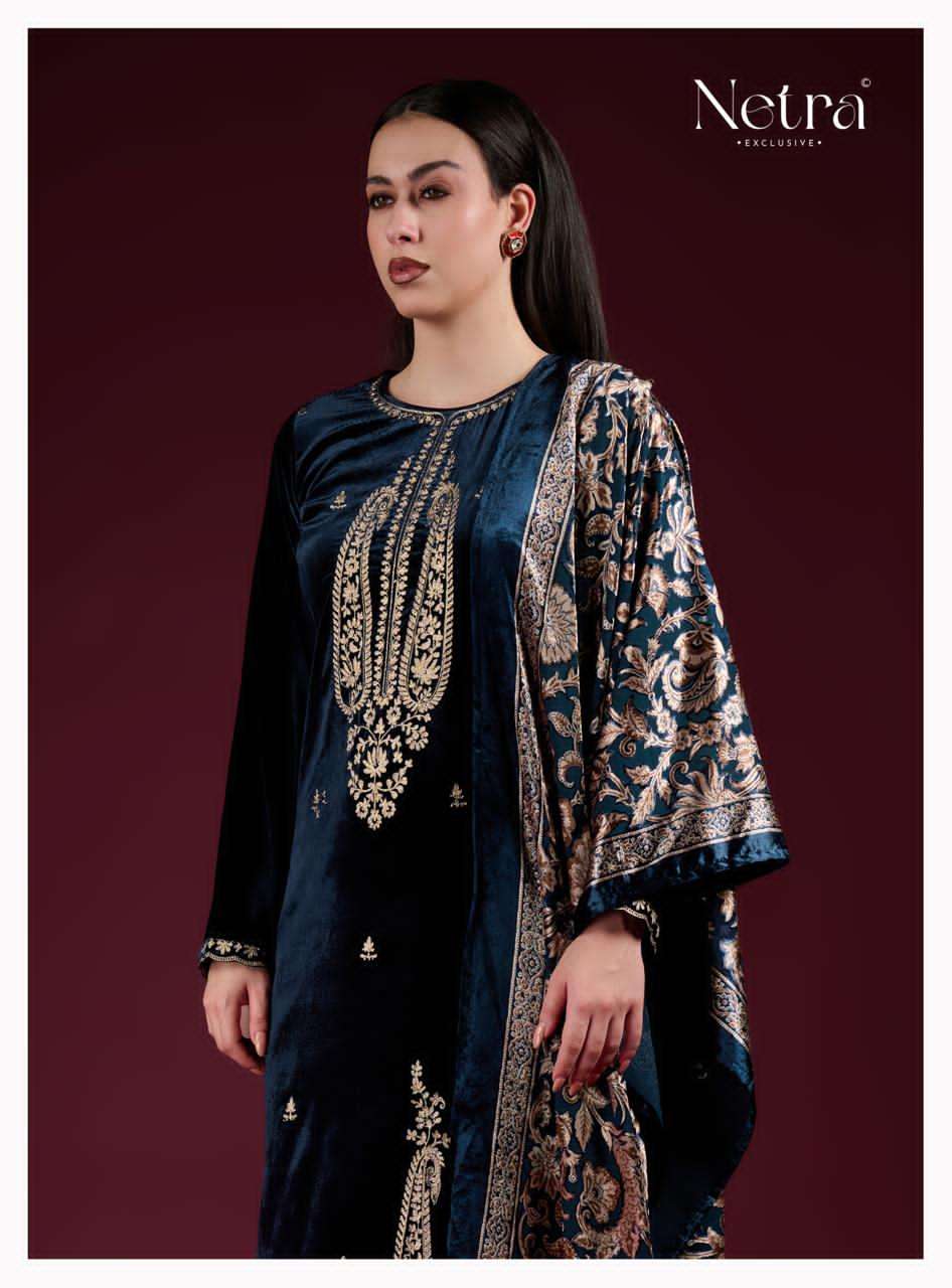 Navika Netra Velvet Suits Wholesaler Ahmedabad