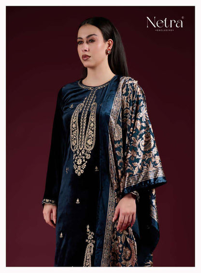 Navika Netra Velvet Suits Wholesaler Ahmedabad