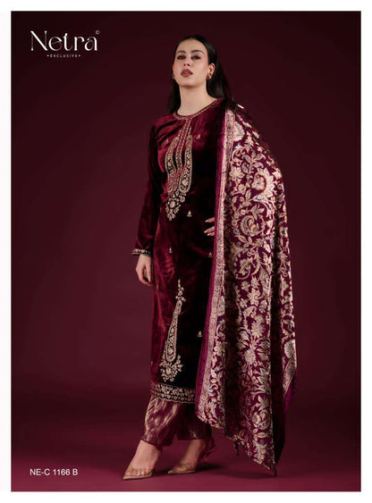 Navika Netra Velvet Suits Wholesaler Ahmedabad