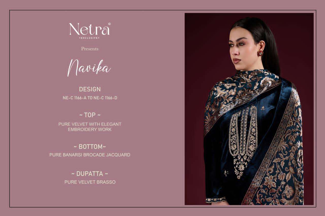 Navika Netra Velvet Suits Wholesaler Ahmedabad