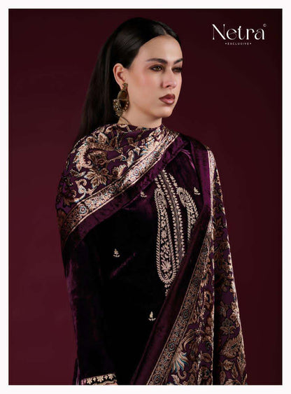 Navika Netra Velvet Suits Wholesaler Ahmedabad