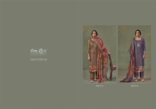 Navisha Omtex Kanjivaram Pant Style Suits Wholesaler