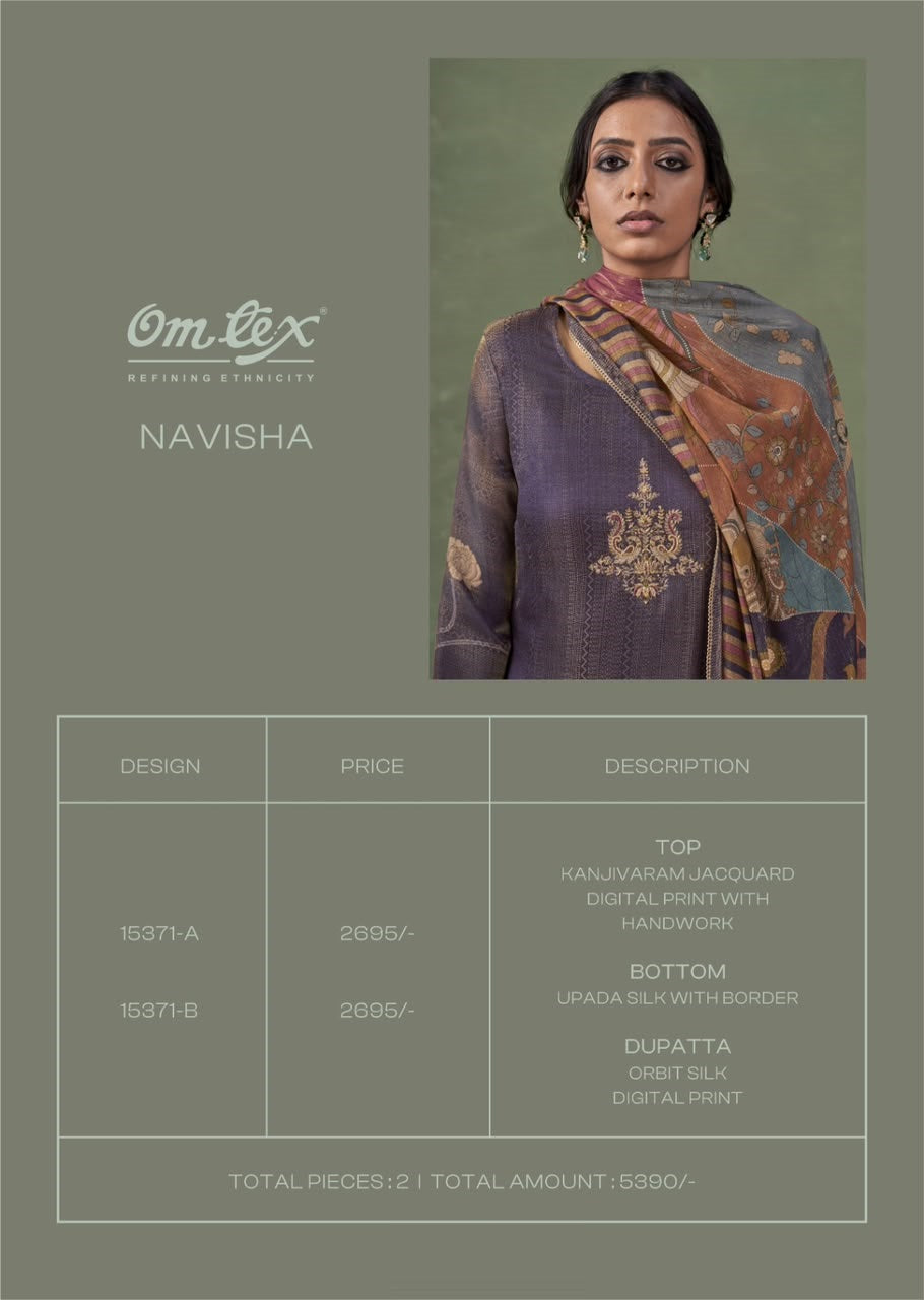 Navisha Omtex Kanjivaram Pant Style Suits Wholesaler