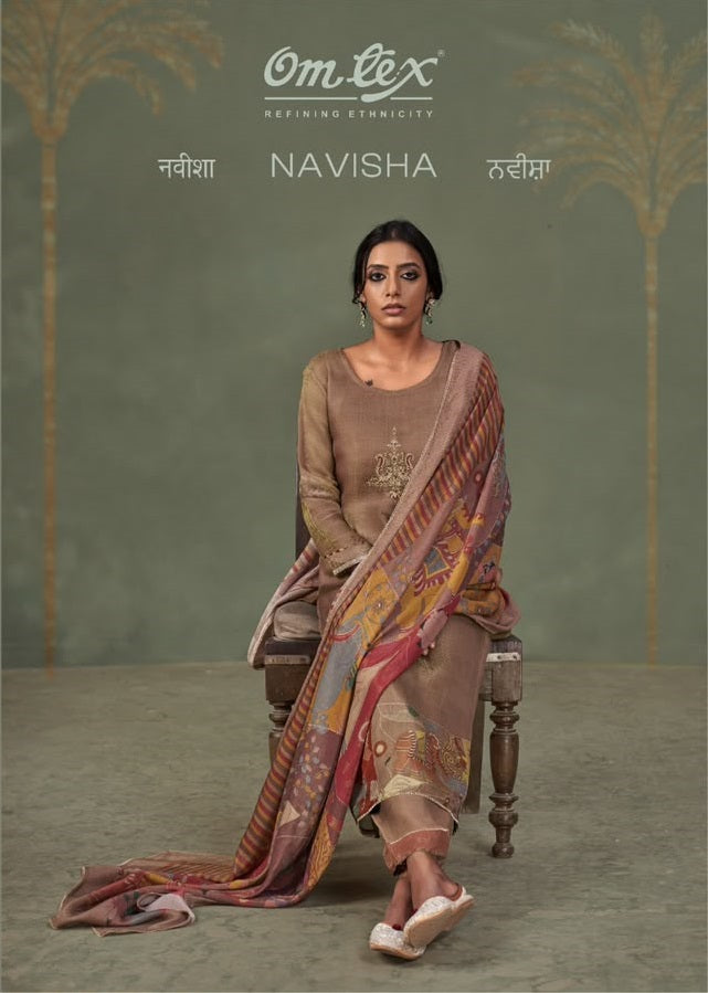 Navisha Omtex Kanjivaram Pant Style Suits Wholesaler