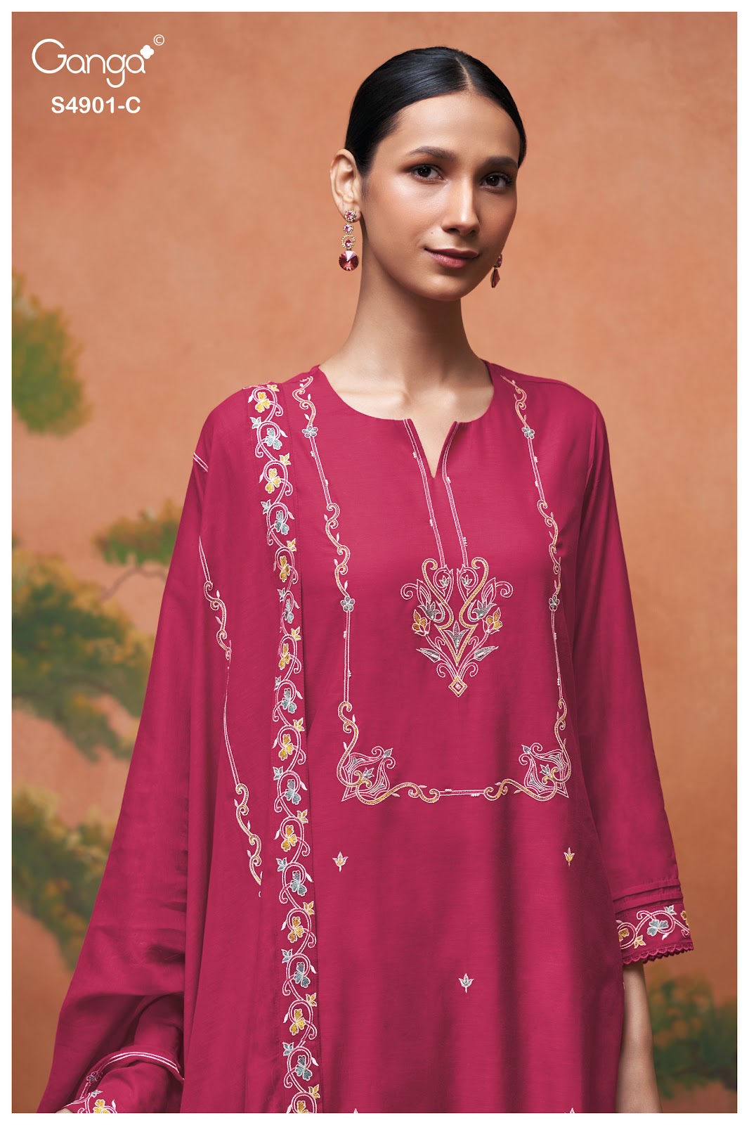 Navisha S4901 Ganga Bemberg Pant Style Suits Wholesale Rate