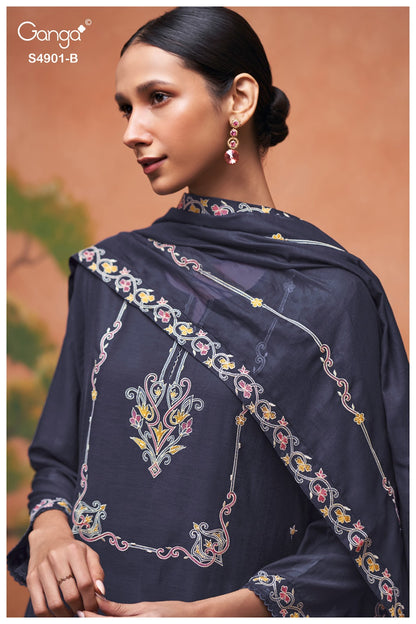 Navisha S4901 Ganga Bemberg Pant Style Suits Wholesale Rate