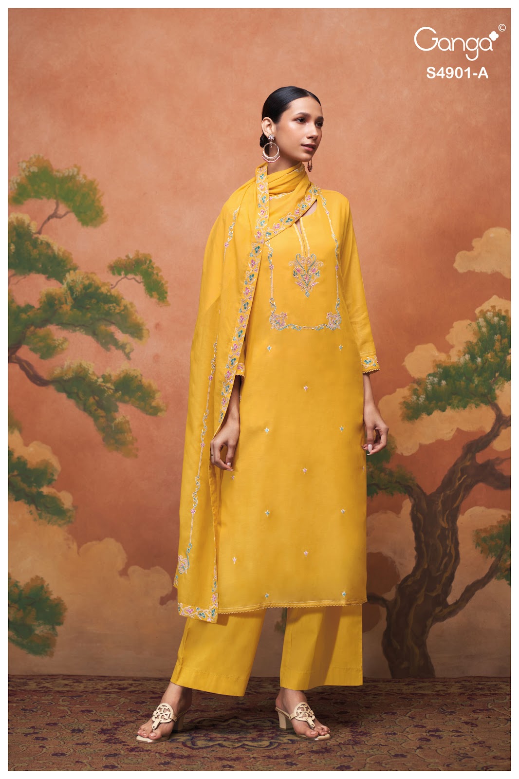 Navisha S4901 Ganga Bemberg Pant Style Suits Wholesale Rate