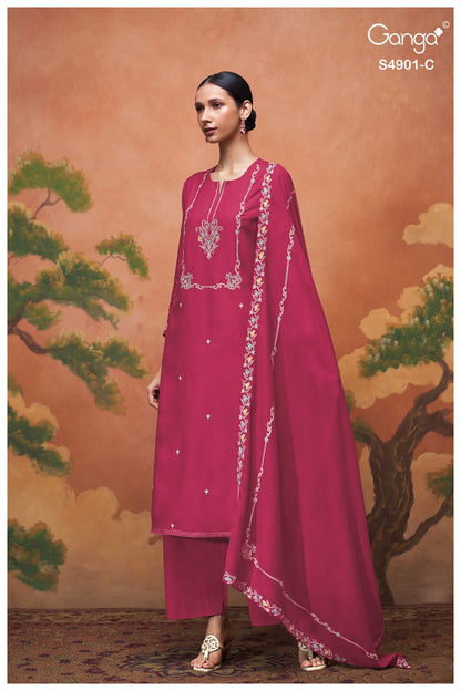 Navisha S4901 Ganga Bemberg Pant Style Suits Wholesale Rate