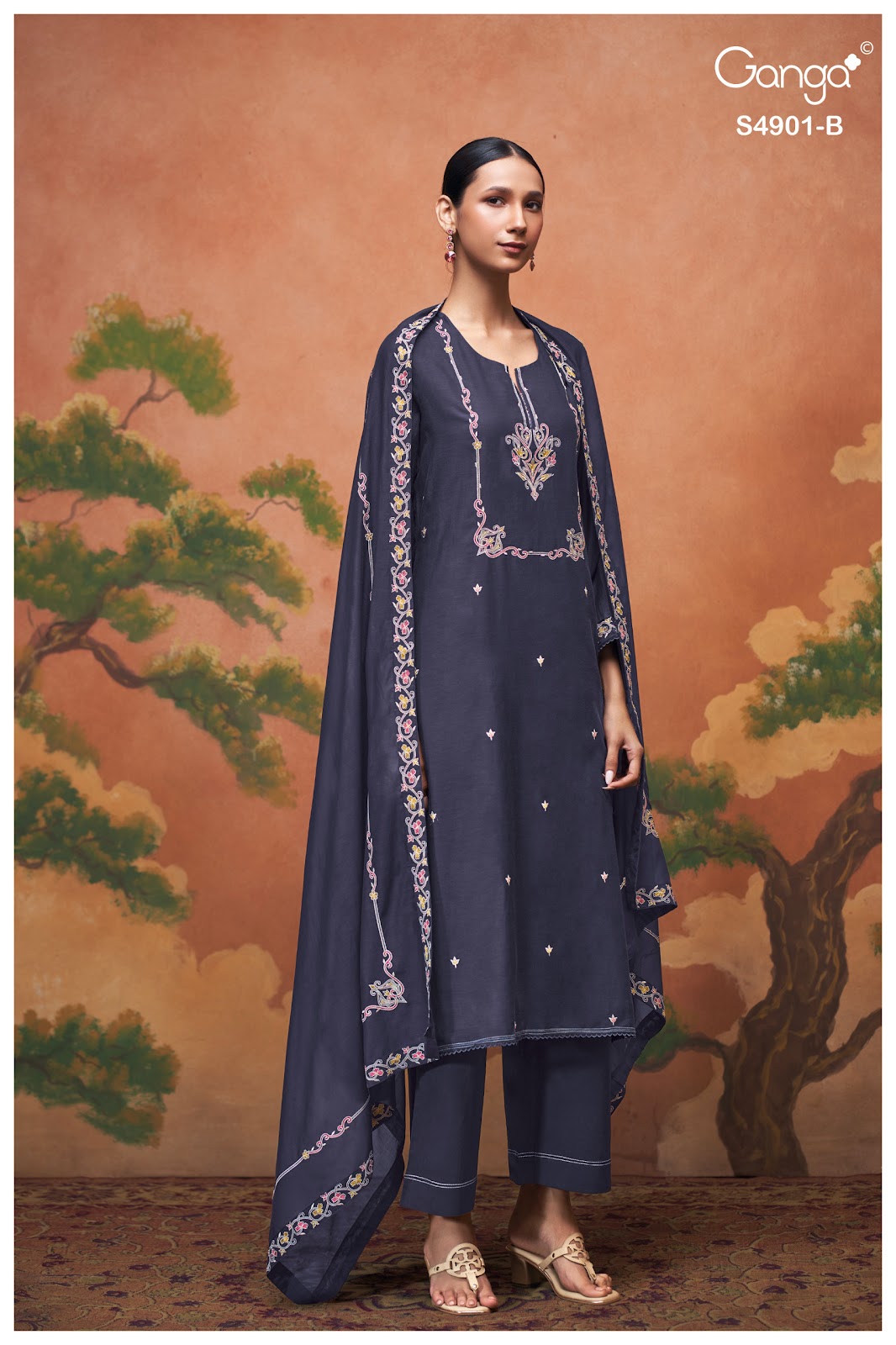 Navisha S4901 Ganga Bemberg Pant Style Suits Wholesale Rate