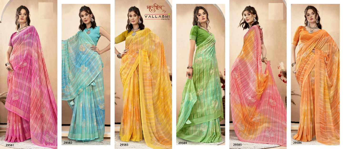 Navita 2 Vallabhi Prints Georgette Sarees Wholesale Price