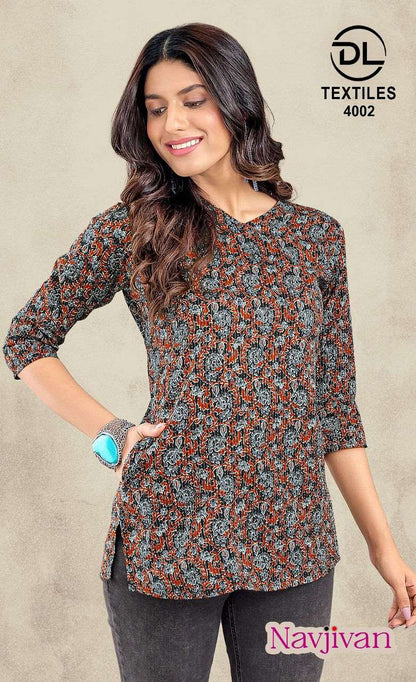Navjivan Vol 4 Dl Cotton Short Kurtis Supplier Ahmedabad
