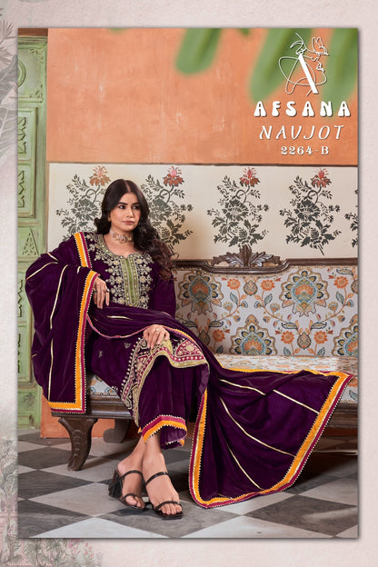 Navjot 2264 Afsana Readymade Velvet Suits Wholesale Price