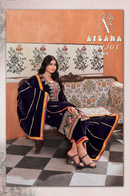 Navjot 2264 Afsana Readymade Velvet Suits Wholesale Price