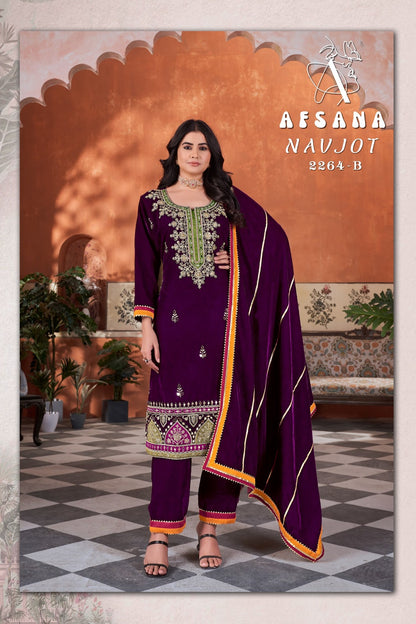 Navjot 2264 Afsana Readymade Velvet Suits Wholesale Price