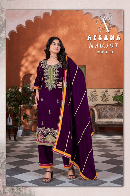 Navjot 2264 Afsana Readymade Velvet Suits Wholesale Price