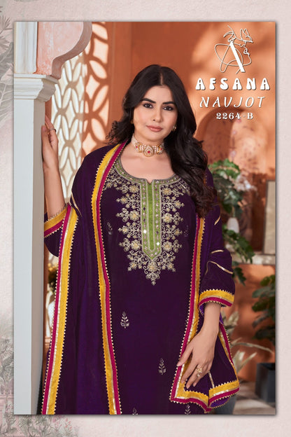 Navjot 2264 Afsana Readymade Velvet Suits Wholesale Price