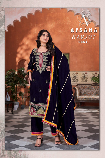 Navjot 2264 Afsana Readymade Velvet Suits Wholesale Price