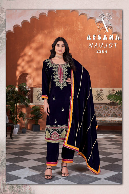 Navjot 2264 Afsana Readymade Velvet Suits Wholesale Price