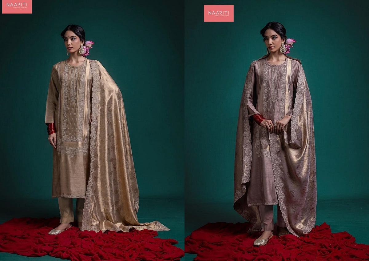 Navodaya 153 Naariti Raw Silk Pant Style Suits Manufacturer