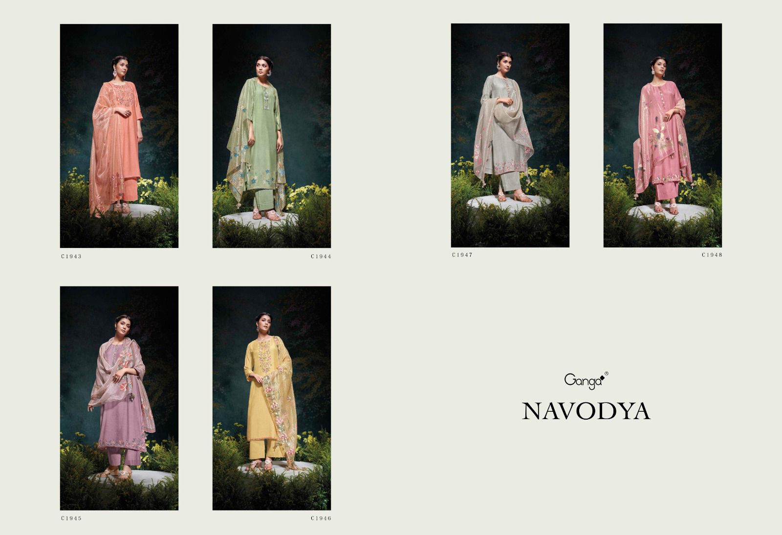 Navodya Ganga Bemberg Silk Plazzo Style Suits Manufacturer India