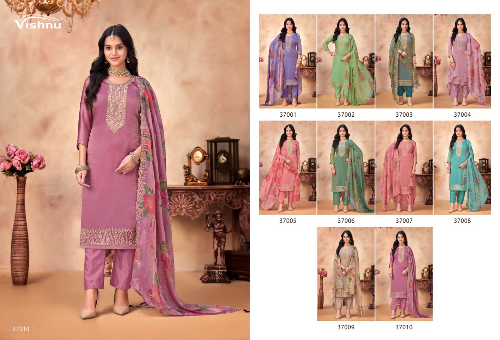 Navrang Vishnu Impex Moss Pant Style Suits Wholesaler India