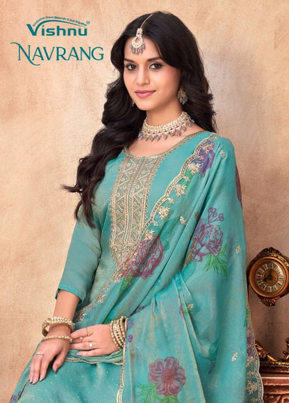 Navrang Vishnu Impex Moss Pant Style Suits Wholesaler India