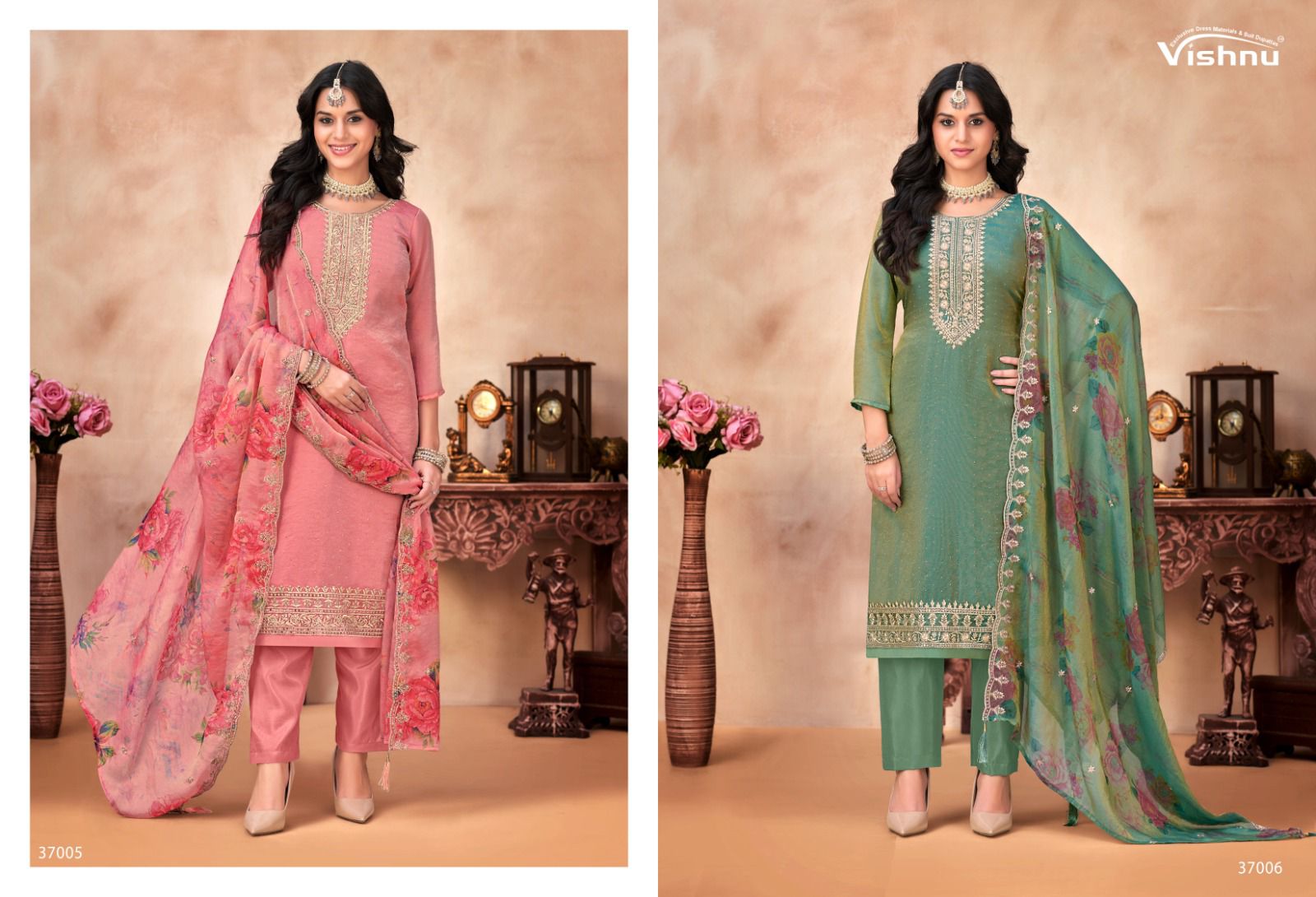 Navrang Vishnu Impex Moss Pant Style Suits Wholesaler India
