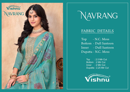 Navrang Vishnu Impex Moss Pant Style Suits Wholesaler India