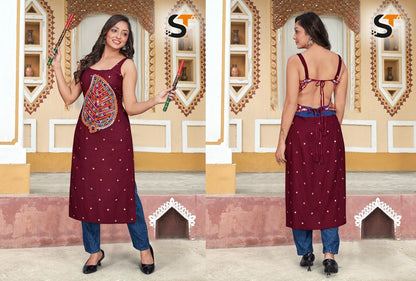Navratri 2024 Salas Heavy Rayon Kurtis Supplier Ahmedabad