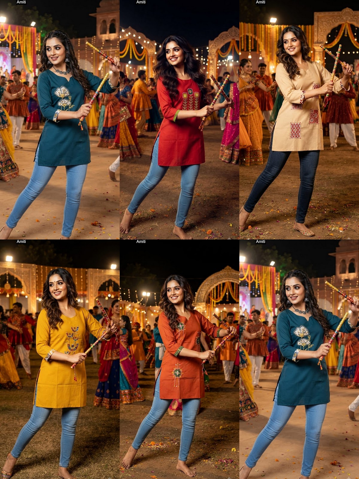 Navratri Special 26 Amiti Dhabu Cotton Short Kurtis Supplier India