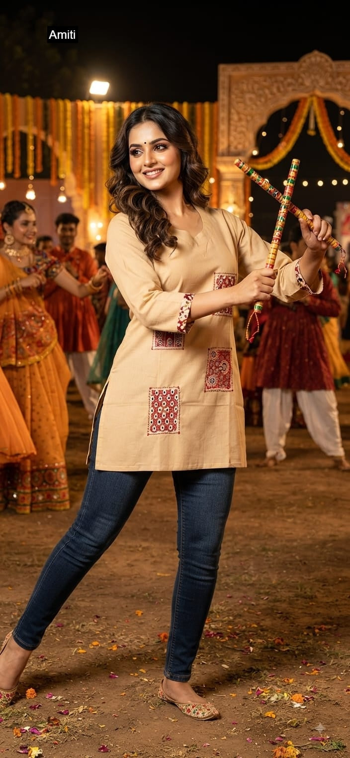 Navratri Special 26 Amiti Dhabu Cotton Short Kurtis Supplier India