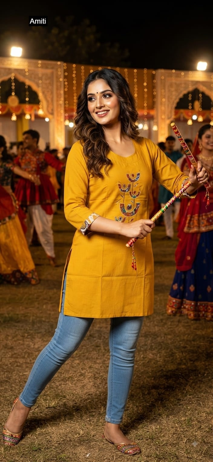 Navratri Special 26 Amiti Dhabu Cotton Short Kurtis Supplier India