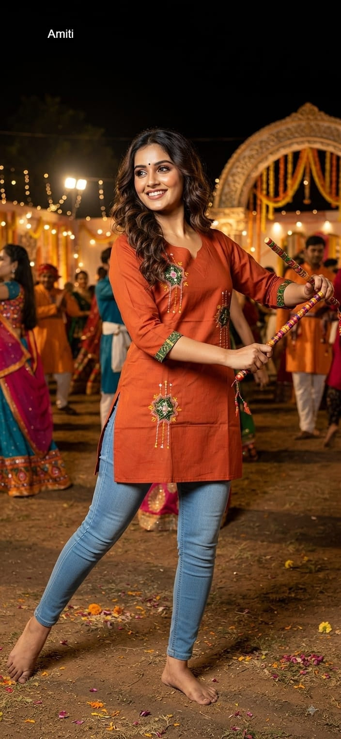 Navratri Special 26 Amiti Dhabu Cotton Short Kurtis Supplier India