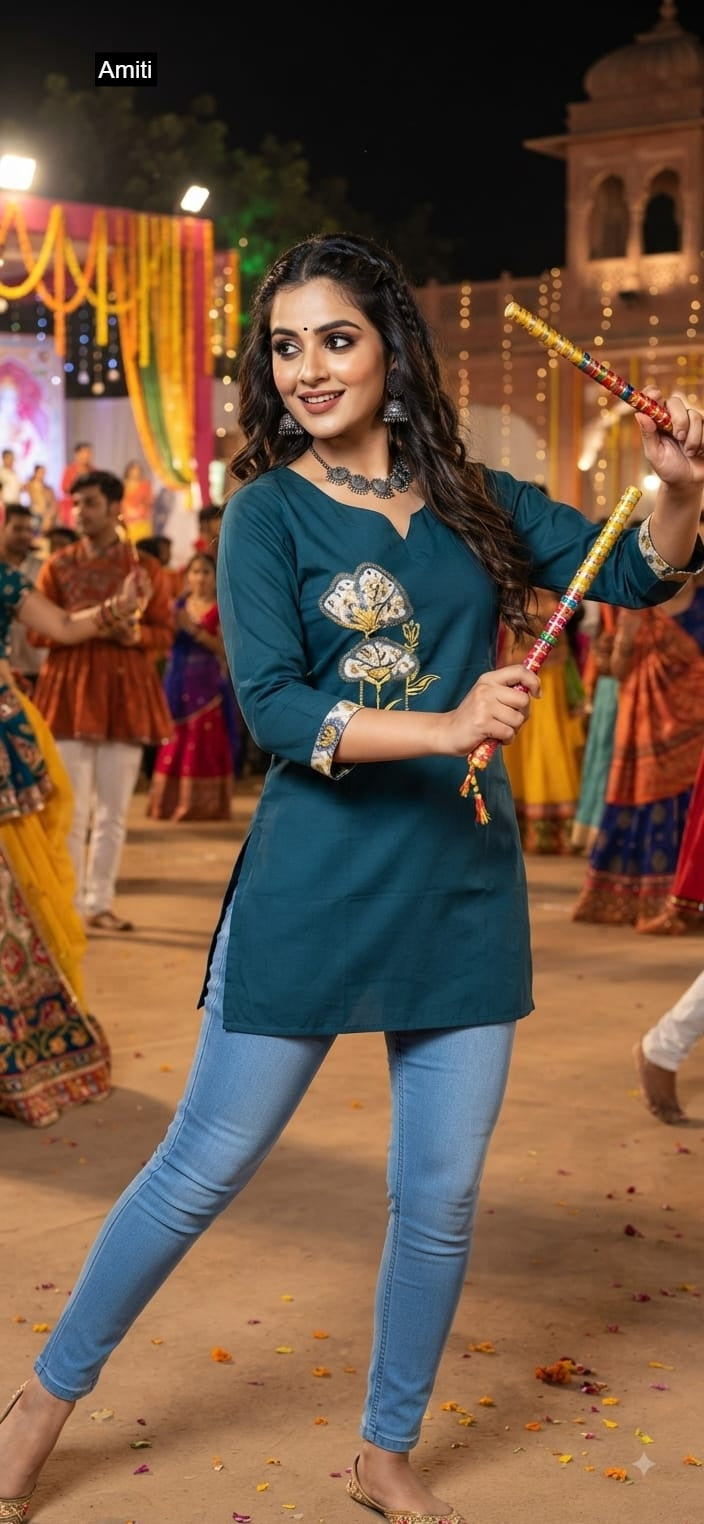 Navratri Special 26 Amiti Dhabu Cotton Short Kurtis Supplier India
