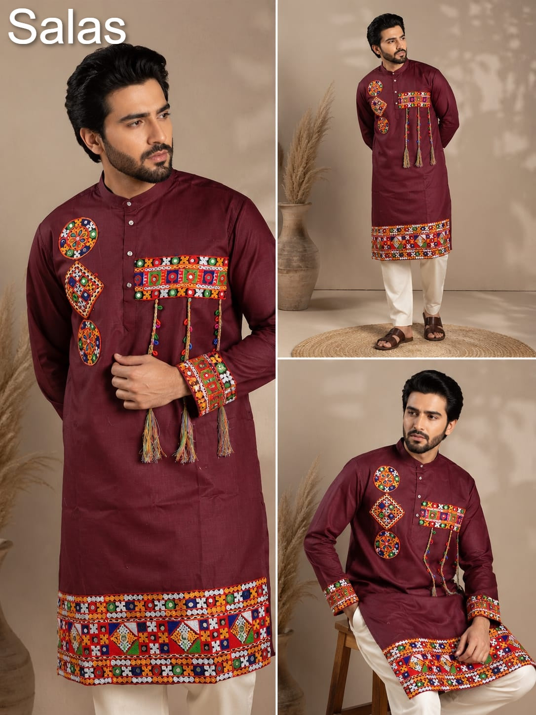 Navratri Special Gamthi Work Salas Cotton Mens Kurta Exporter Gujarat
