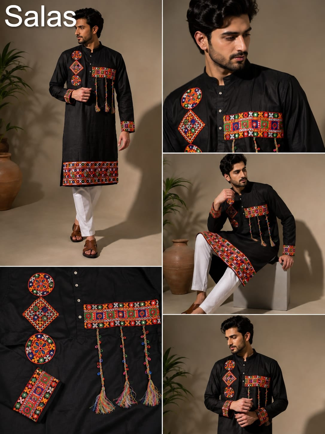 Navratri Special Gamthi Work Salas Cotton Mens Kurta Exporter Gujarat