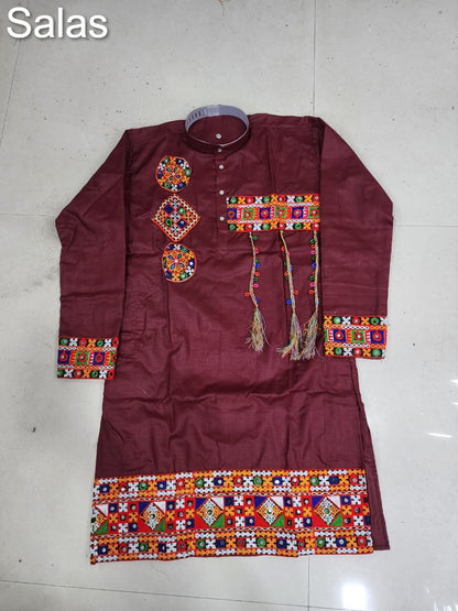 Navratri Special Gamthi Work Salas Cotton Mens Kurta Exporter Gujarat