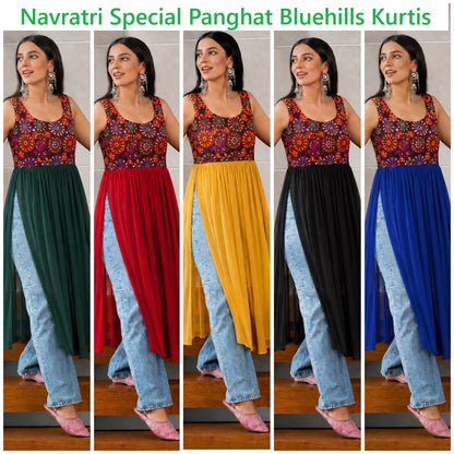 Navratri Special Panghat Bluehills Georgette Kurtis Manufacturer India