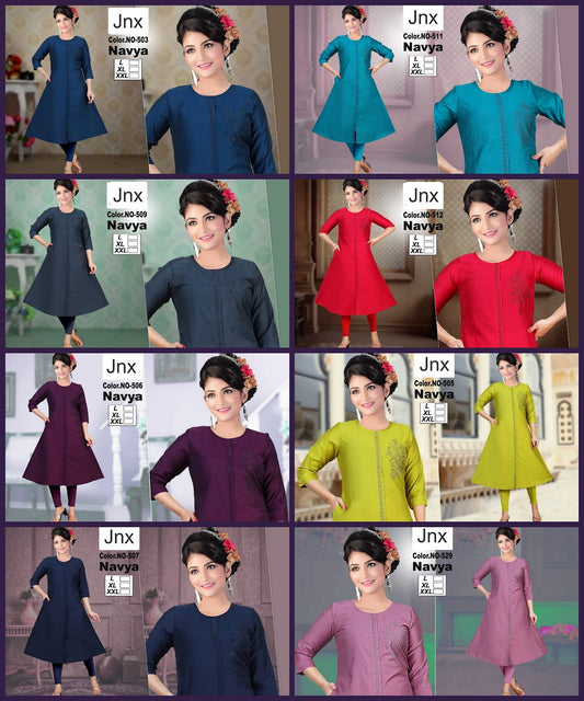 Navya 1303 Jnx Vertican Anarkali Kurtis Supplier Gujarat