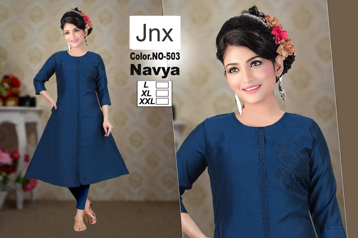 Navya 1303 Jnx Vertican Anarkali Kurtis Supplier Gujarat