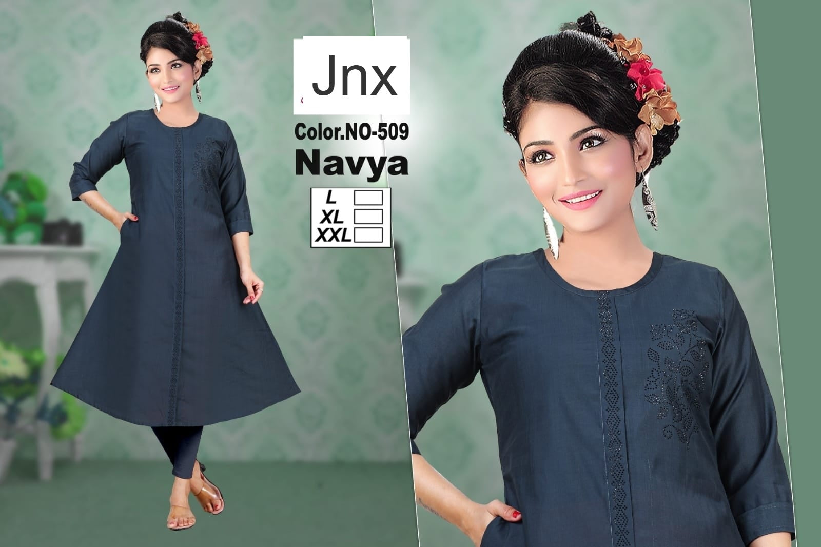 Navya 1303 Jnx Vertican Anarkali Kurtis Supplier Gujarat