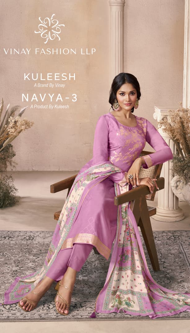 Navya 3 Kuleesh Vinay Fashion Llp Viscose Muslin Pant Style Suits Supplier India