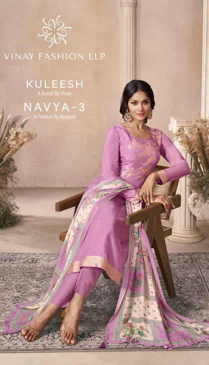 Navya 3 Kuleesh Vinay Fashion Llp Viscose Muslin Pant Style Suits Supplier India