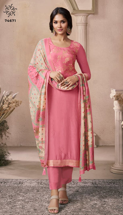 Navya 3 Kuleesh Vinay Fashion Llp Viscose Muslin Pant Style Suits Supplier India