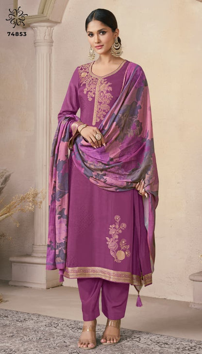 Navya 5 Kuleesh Vinay Fashion Llp Viscose Muslin Pant Style Suits Supplier India