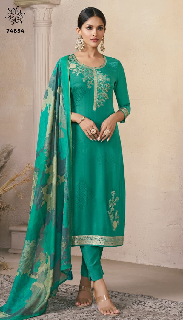 Navya 5 Kuleesh Vinay Fashion Llp Viscose Muslin Pant Style Suits Supplier India