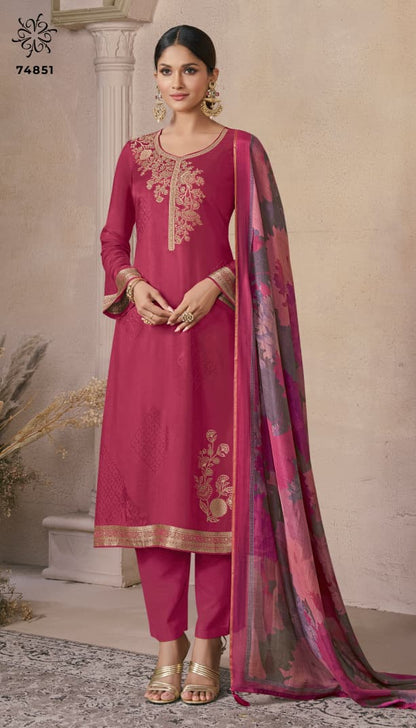 Navya 5 Kuleesh Vinay Fashion Llp Viscose Muslin Pant Style Suits Supplier India